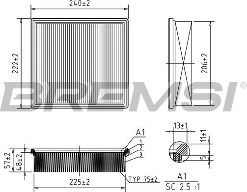 Bremsi FA1647 - Filtro aria www.autoricambi360.it