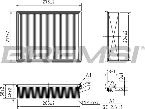 Bremsi FA1651 - Filtro aria www.autoricambi360.it