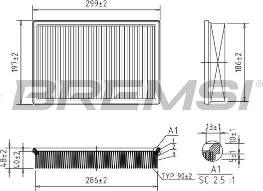 Bremsi FA1652 - Filtro aria www.autoricambi360.it
