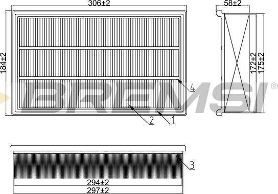 Bremsi FA1662 - Filtro aria www.autoricambi360.it