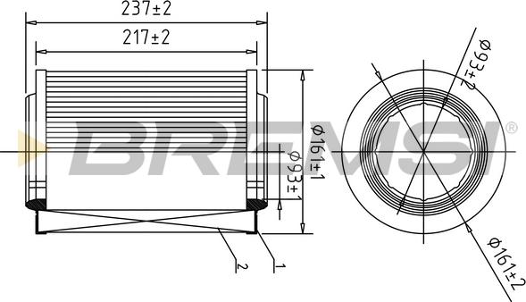 Bremsi FA1612 - Filtro aria www.autoricambi360.it
