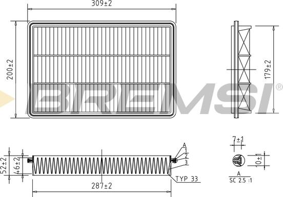 Bremsi FA1684 - Filtro aria www.autoricambi360.it