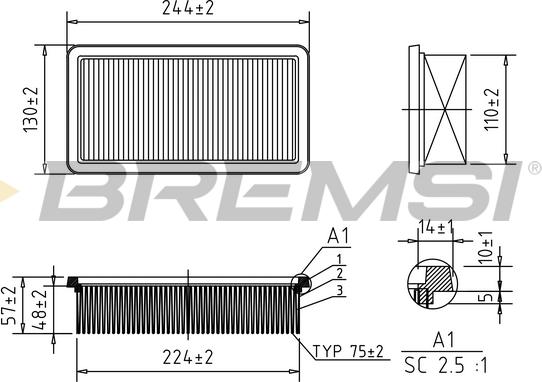 Bremsi FA1635 - Filtro aria www.autoricambi360.it