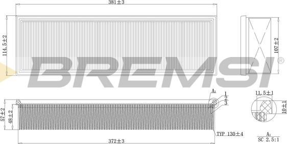 Bremsi FA1636 - Filtro aria www.autoricambi360.it