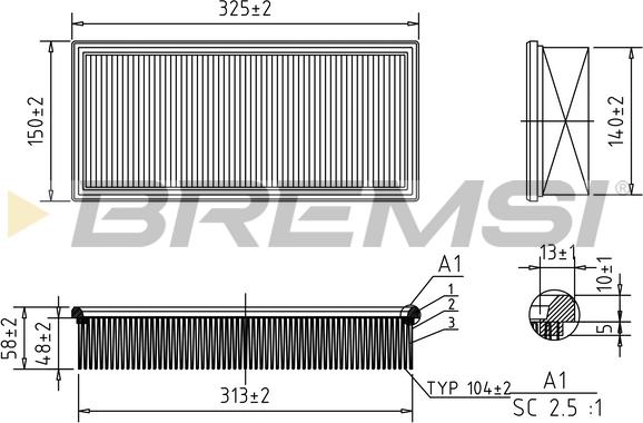 Bremsi FA1624 - Filtro aria www.autoricambi360.it