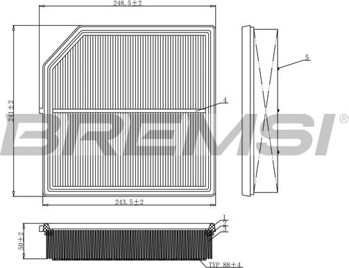 Bremsi FA1096 - Filtro aria www.autoricambi360.it