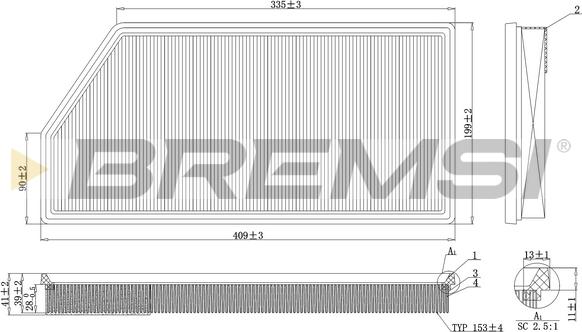 Bremsi FA1093 - Filtro aria www.autoricambi360.it