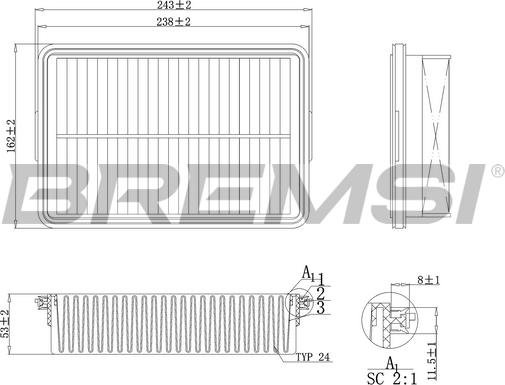 Bremsi FA1092 - Filtro aria www.autoricambi360.it