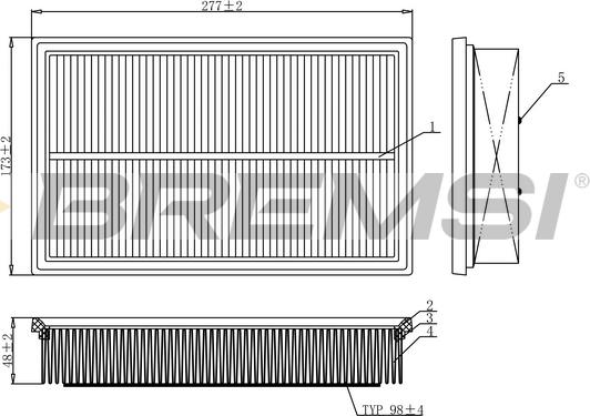 Bremsi FA1097 - Filtro aria www.autoricambi360.it