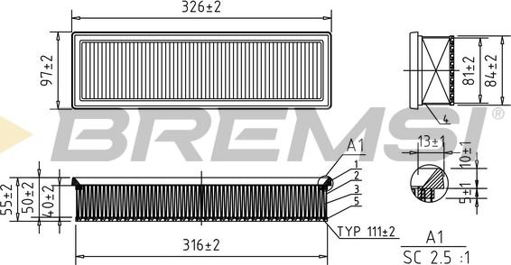 Bremsi FA1051 - Filtro aria www.autoricambi360.it