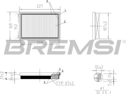 Bremsi FA1058 - Filtro aria www.autoricambi360.it
