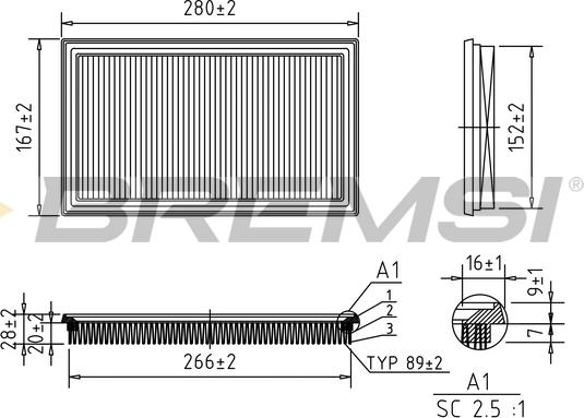 Bremsi FA1062 - Filtro aria www.autoricambi360.it
