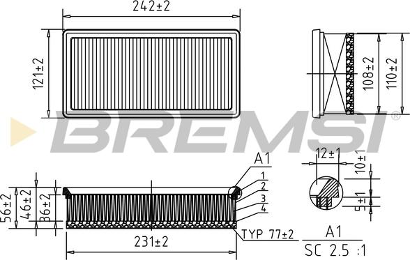 Bremsi FA1067 - Filtro aria www.autoricambi360.it