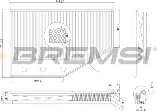 Bremsi FA1085 - Filtro aria www.autoricambi360.it