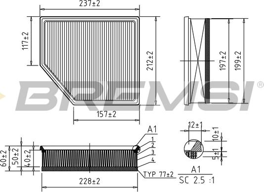 Bremsi FA1036 - Filtro aria www.autoricambi360.it