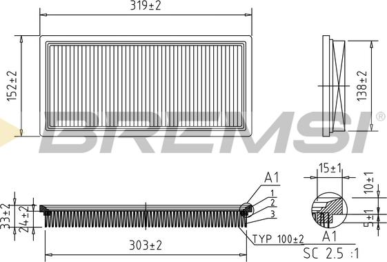 Bremsi FA1031 - Filtro aria www.autoricambi360.it