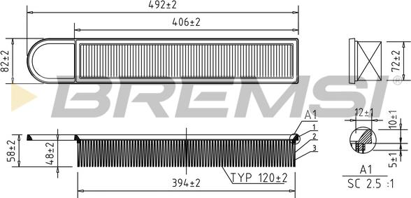 Bremsi FA1033 - Filtro aria www.autoricambi360.it