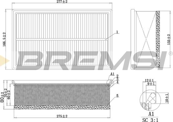 Bremsi FA1032 - Filtro aria www.autoricambi360.it