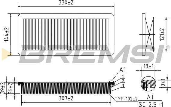 Bremsi FA1037 - Filtro aria www.autoricambi360.it