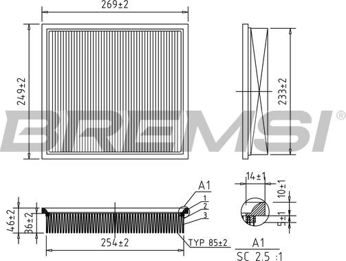 Bremsi FA1028 - Filtro aria www.autoricambi360.it