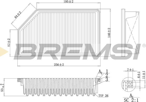 Bremsi FA1193 - Filtro aria www.autoricambi360.it