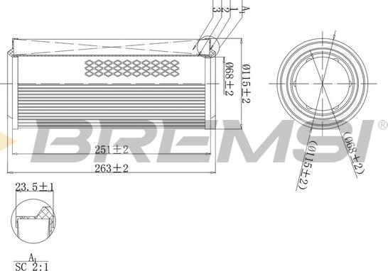 Bremsi FA1140 - Filtro aria www.autoricambi360.it