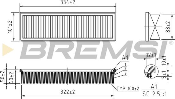 Bremsi FA1159 - Filtro aria www.autoricambi360.it