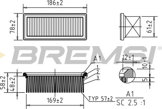 Bremsi FA1155 - Filtro aria www.autoricambi360.it