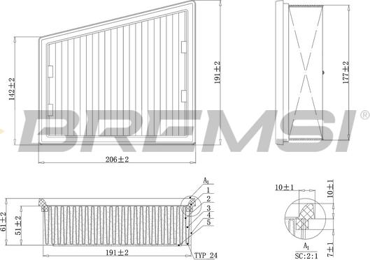 Bremsi FA1151 - Filtro aria www.autoricambi360.it