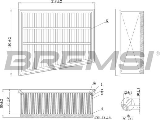 Bremsi FA1166 - Filtro aria www.autoricambi360.it