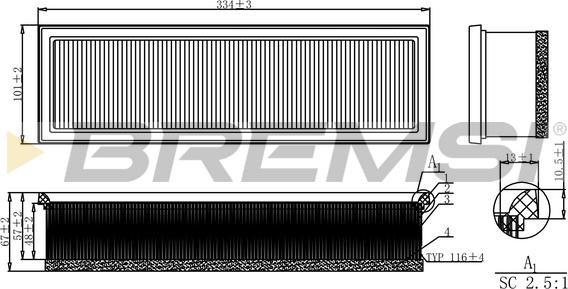 Bremsi FA1160 - Filtro aria www.autoricambi360.it