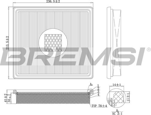 Bremsi FA1163 - Filtro aria www.autoricambi360.it