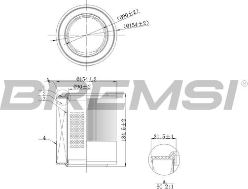 Bremsi FA1104 - Filtro aria www.autoricambi360.it