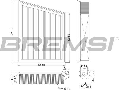 Bremsi FA1106 - Filtro aria www.autoricambi360.it