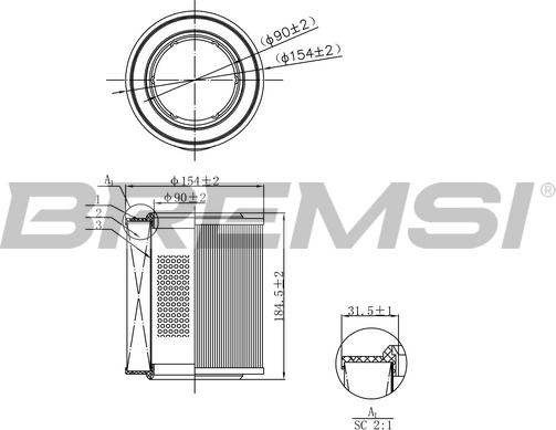 Bremsi FA1103 - Filtro aria www.autoricambi360.it