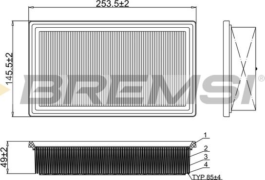 Bremsi FA1102 - Filtro aria www.autoricambi360.it