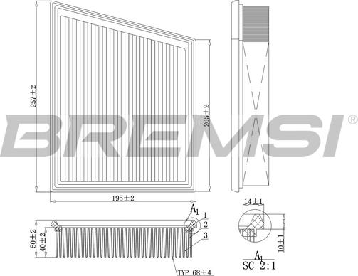 Bremsi FA1107 - Filtro aria www.autoricambi360.it