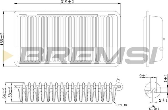 Bremsi FA1110 - Filtro aria www.autoricambi360.it