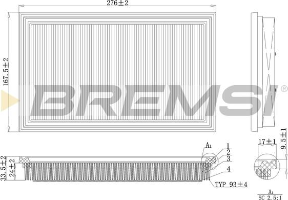 Bremsi FA1111 - Filtro aria www.autoricambi360.it