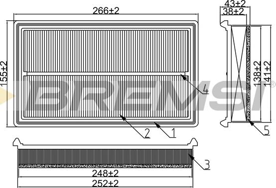 Bremsi FA1112 - Filtro aria www.autoricambi360.it