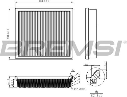 Bremsi FA1181 - Filtro aria www.autoricambi360.it