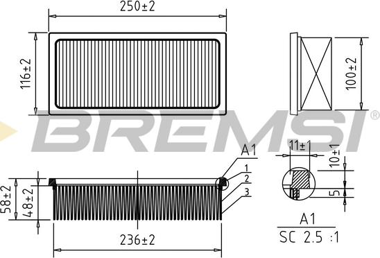Bremsi FA1187 - Filtro aria www.autoricambi360.it