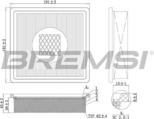 Bremsi FA1139 - Filtro aria www.autoricambi360.it