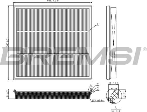 Bremsi FA1131 - Filtro aria www.autoricambi360.it