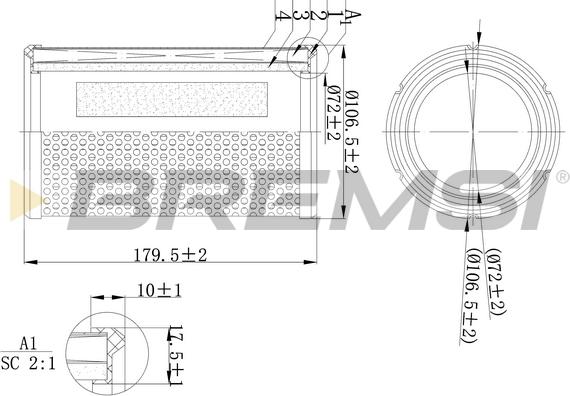 Bremsi FA1138 - Filtro aria www.autoricambi360.it