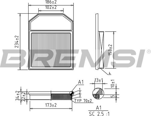 Bremsi FA1120 - Filtro aria www.autoricambi360.it