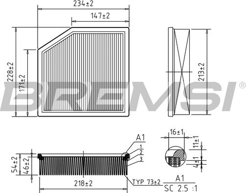 Bremsi FA1128 - Filtro aria www.autoricambi360.it