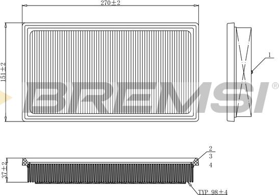 Bremsi FA1127 - Filtro aria www.autoricambi360.it
