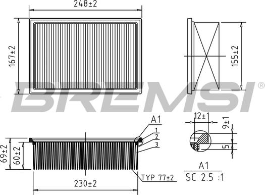 Bremsi FA1349 - Filtro aria www.autoricambi360.it