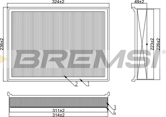 Bremsi FA1343 - Filtro aria www.autoricambi360.it